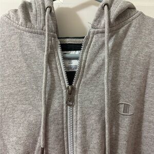 Champion Light Gray Full-Zip Hoodie